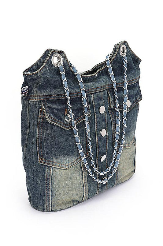 Vintage Denim Iconic Tote Bag- 2 Shades
