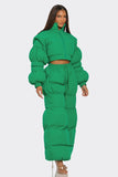 Green Puffy Pants Set