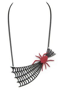 Spider Web Whimsical Acrylic Necklace