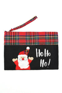 Embroidered Santa Christmas Holiday Pouch