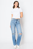 TUMMY CONTROL HIGH RISE RELAXED STRAIGHT LEG JEANS