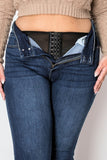 PLUS SIZE CORSET HIGH RISE DOUBLE WAIST BOOTCUT JEANS