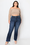 PLUS SIZE CORSET HIGH RISE DOUBLE WAIST BOOTCUT JEANS