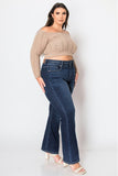 PLUS SIZE CORSET HIGH RISE DOUBLE WAIST BOOTCUT JEANS