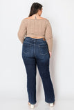 PLUS SIZE CORSET HIGH RISE DOUBLE WAIST BOOTCUT JEANS