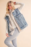 Delli Mixed Denim Vest Jacket