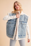 Delli Mixed Denim Vest Jacket