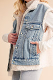 Delli Mixed Denim Vest Jacket