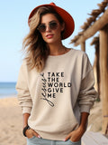 Plus Size Take The World Give Me Jesus Graphic Sweatshirt-11 Colors