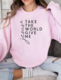 Plus Size Take The World Give Me Jesus Graphic Sweatshirt-11 Colors