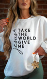 Plus Size Take The World Give Me Jesus Graphic Sweatshirt-11 Colors