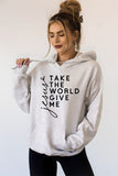 Plus Size Take the World Give Me Jesus Graphic Hoodie- 5 Colors