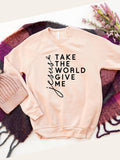 Plus Size Take the World Give Me Jesus Graphic Sweatshirt- 9 Colors