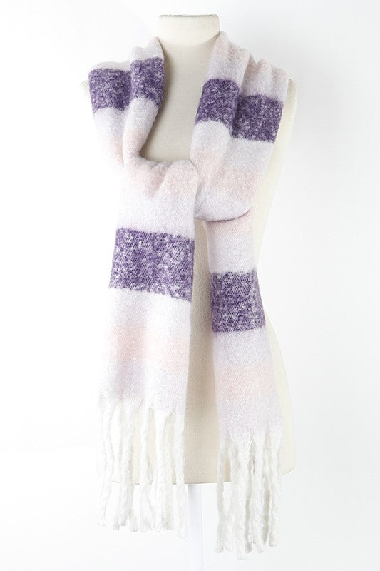 Soft Stripy Winter Scarf-3 Colors