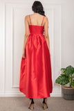 Spaghetti Strapped Satin Maxi Dress