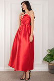 Spaghetti Strapped Satin Maxi Dress