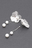 Pearl Drop Filigree Flower Earrings- 2 Colors