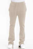 Men's Solid Fleece Flare Stacked Pants- 4 Colors