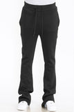 Men's Solid Fleece Flare Stacked Pants- 4 Colors