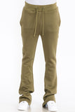 Men's Solid Fleece Flare Stacked Pants- 4 Colors