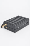 Embossed Box Top Handle Clutch Bag- 3 Colors