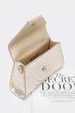 Croc Embossed Metallic Top Handle Bag- 2 Colors