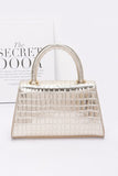 Croc Embossed Metallic Top Handle Bag- 2 Colors