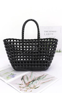 Open Weaved Small Jelly Tote- 4 Colors