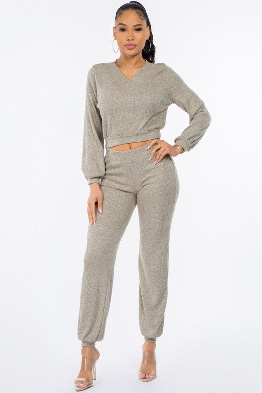 In Motion Pants Set- Cream