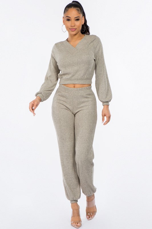 In Motion Pants Set- Cream