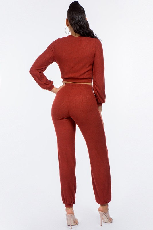 In Motion Pants Set- Rust