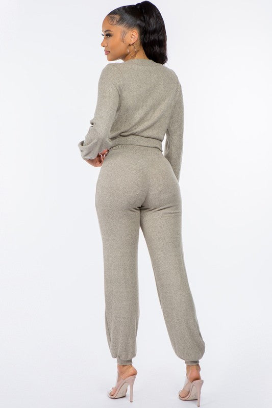 In Motion Pants Set- Cream