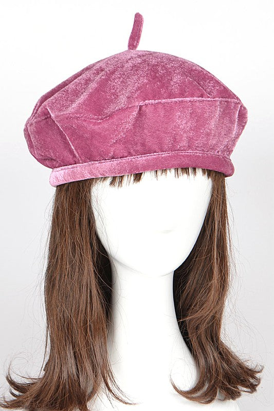 Velour Fashion Beret- 4 Colors