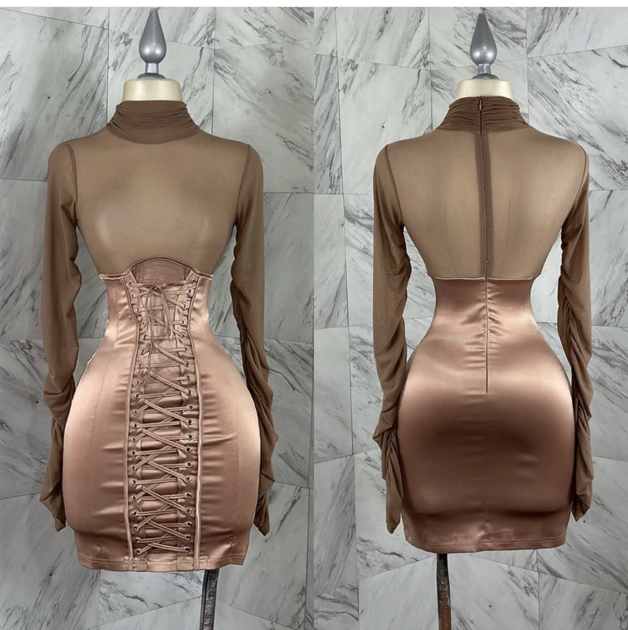 Mesh Bustier Bodycon Dress