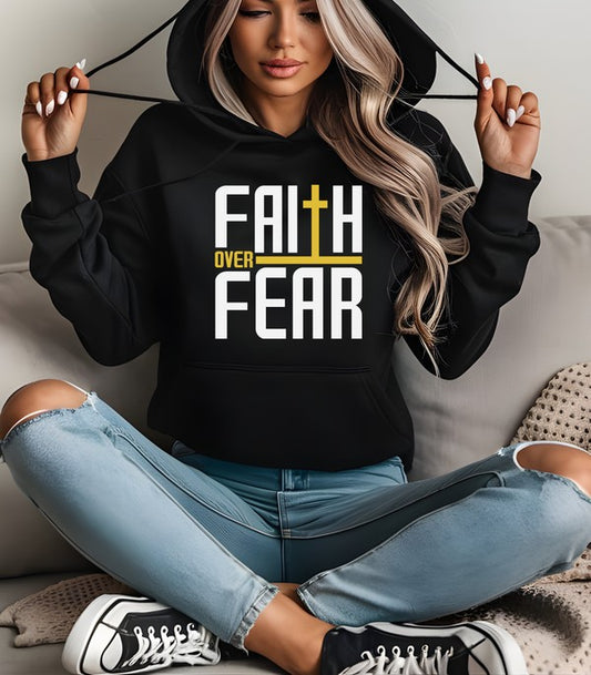 Plus Size Faith Over Fear Graphic Hoodie- 2 Colors