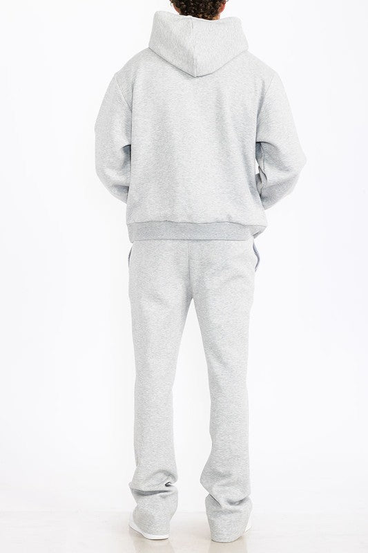 Men's Solid Fleece Flare Stacked SET- 4 Colors