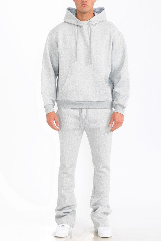 Men's Solid Fleece Flare Stacked SET- 4 Colors