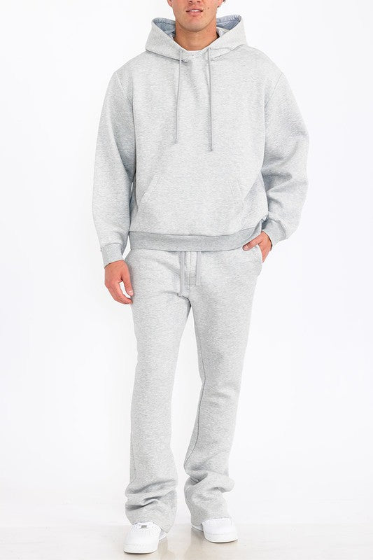 Men's Solid Fleece Flare Stacked SET- 4 Colors