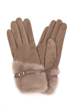 Faux Fur Ultra Suede Fashion Gloves- 5 Colors