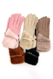 Faux Fur Ultra Suede Fashion Gloves- 5 Colors