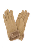 Faux Suede Fur Cuff Winter Gloves- 5 Colors