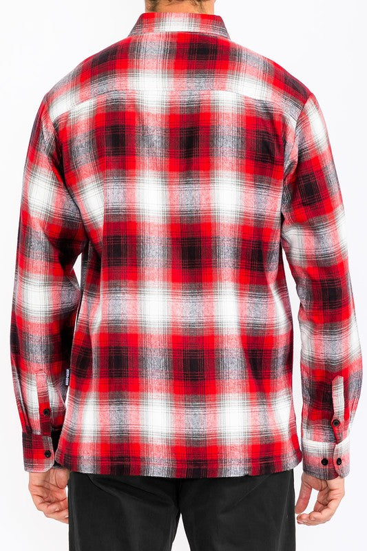 Men's Plaid Long Sleeve Flannel- 8 Colors
