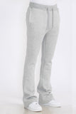 Men's Solid Fleece Flare Stacked Pants- 4 Colors