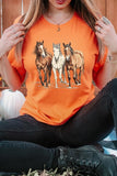 Three Horses Western Graphic Tee- 22 Colors