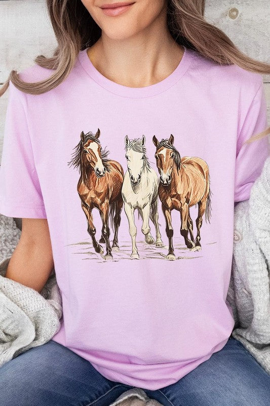 Three Horses Western Graphic Tee- 22 Colors