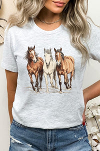 Three Horses Western Graphic Tee- 22 Colors