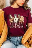 Three Horses Western Graphic Tee- 22 Colors