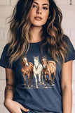 Three Horses Western Graphic Tee- 22 Colors