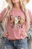 Three Horses Western Graphic Tee- 22 Colors