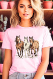 Three Horses Western Graphic Tee- 22 Colors